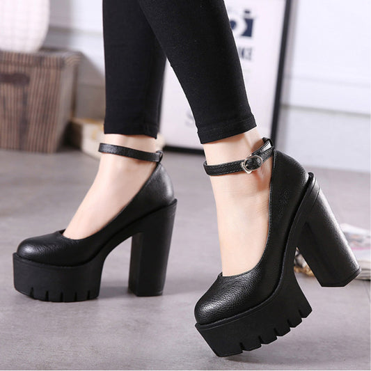 Chaussures féminines à boucle, style européen et américain moderne