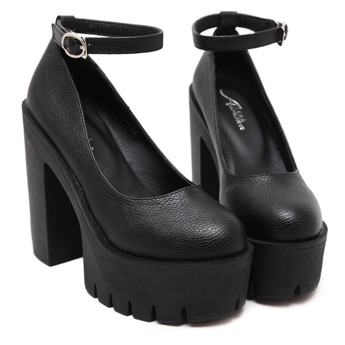 Chaussures féminines à boucle, style européen et américain moderne