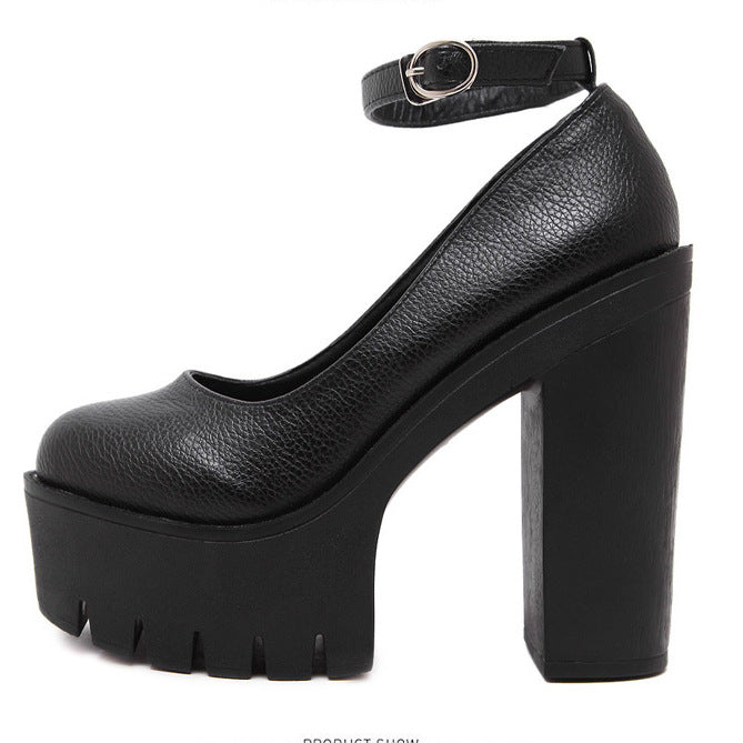 Chaussures féminines à boucle, style européen et américain moderne