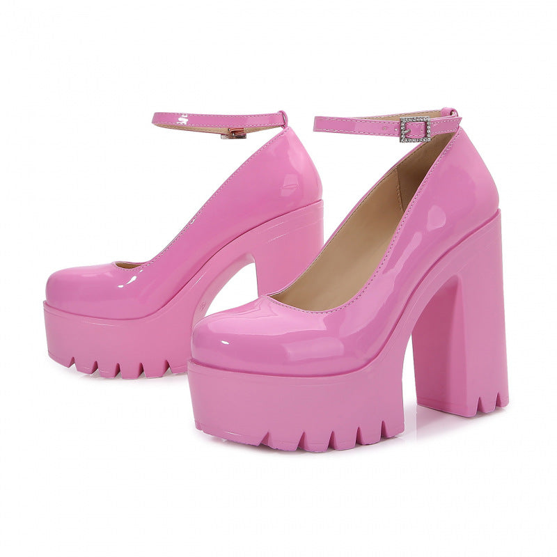 Chaussures féminines à boucle, style européen et américain moderne