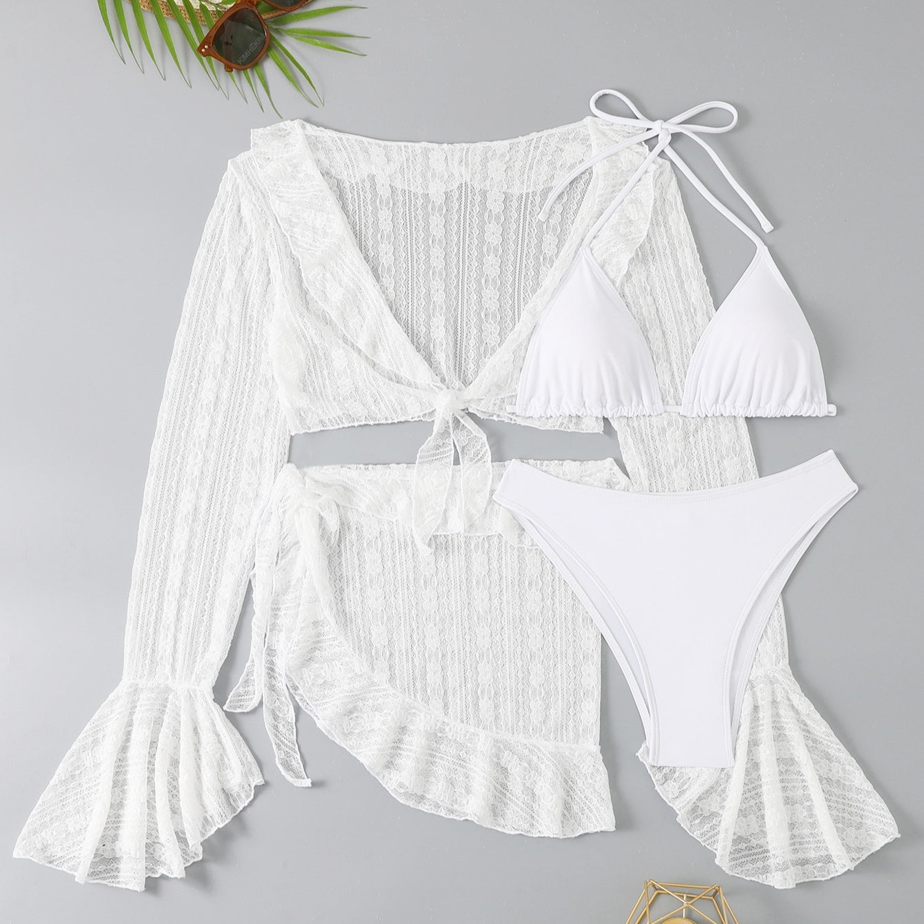 Ensemble Bain 4 Pièces Dentelle