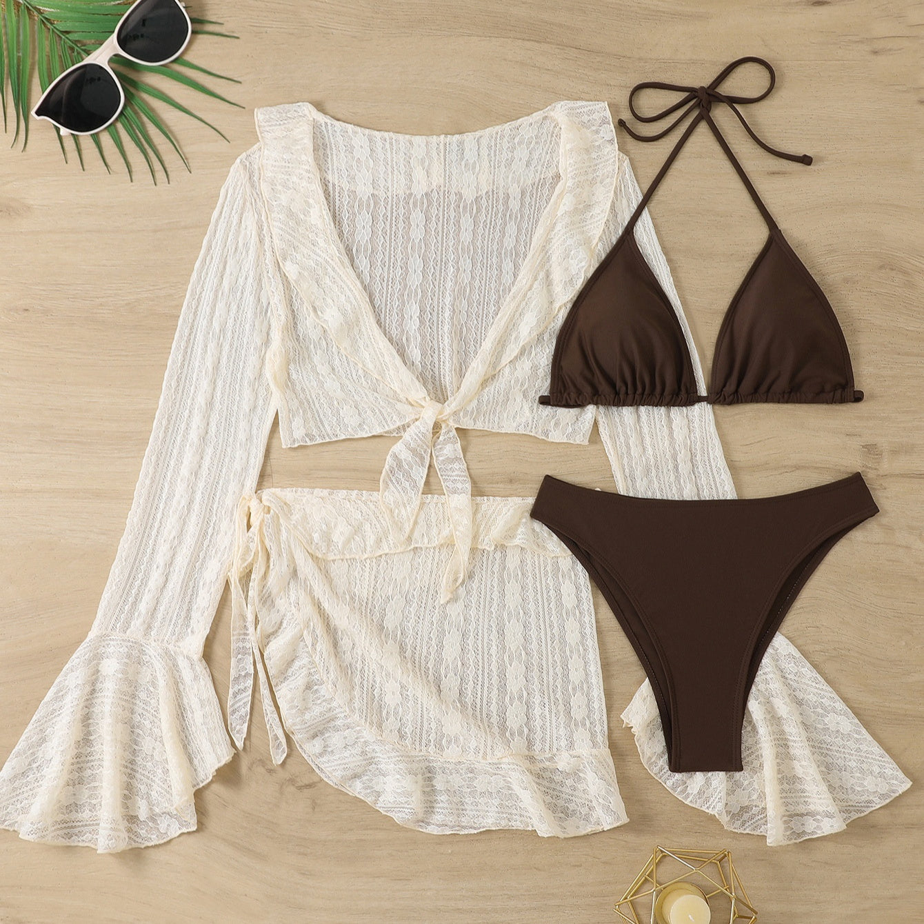 Ensemble Bain 4 Pièces Dentelle