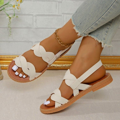 Chaussures d’été tissées plates pour femmes — Style élégant et confort optimal