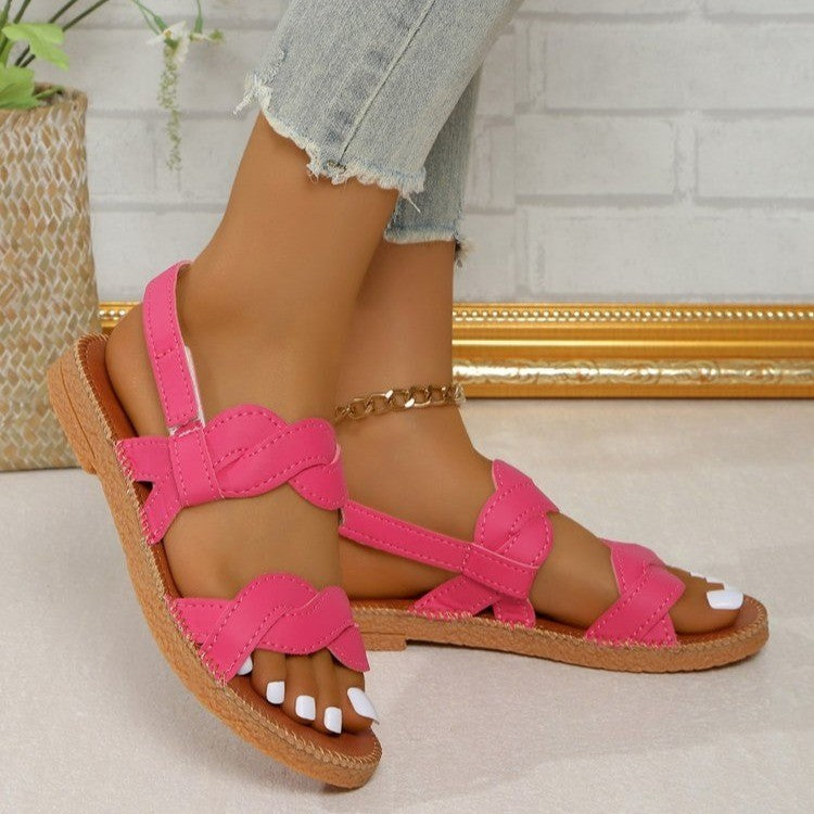 Chaussures d’été tissées plates pour femmes — Style élégant et confort optimal