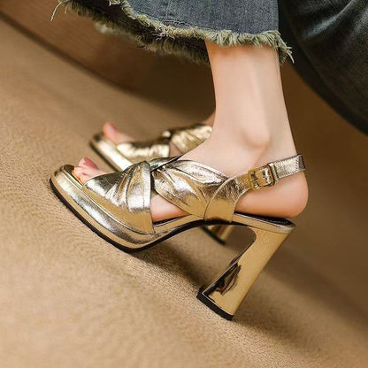 Sandales rétro pour femme – Fait main, style luxe discret et original