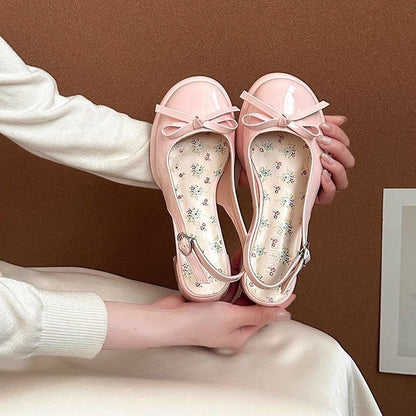 Nouvelles sandales estivales pour femmes à bride arrière, ornées d’un nœud en satin avec bout couvert