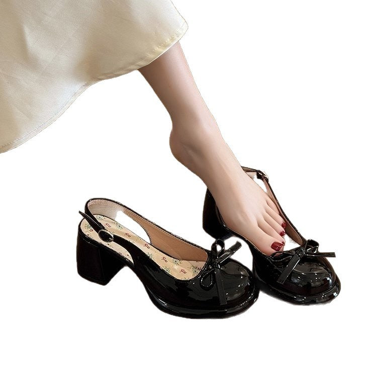 Nouvelles sandales estivales pour femmes à bride arrière, ornées d’un nœud en satin avec bout couvert