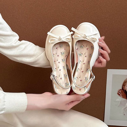 Nouvelles sandales estivales pour femmes à bride arrière, ornées d’un nœud en satin avec bout couvert
